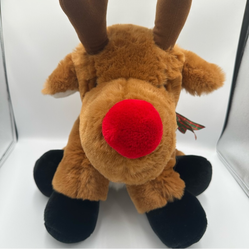 Plush Reindeer Toy with Red Nose